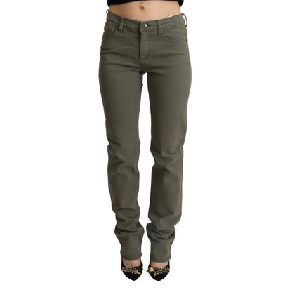 Ermanno Scervino Gray Low Waist Cotton Skinny Denim Trouser Jeans
