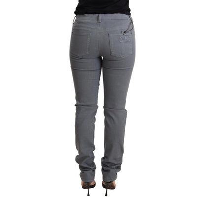 Ermanno Scervino Gray Low Waist Skinny Slim Trouser Cotton Jeans
