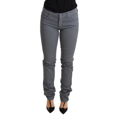 Ermanno Scervino Gray Low Waist Skinny Slim Trouser Cotton Jeans