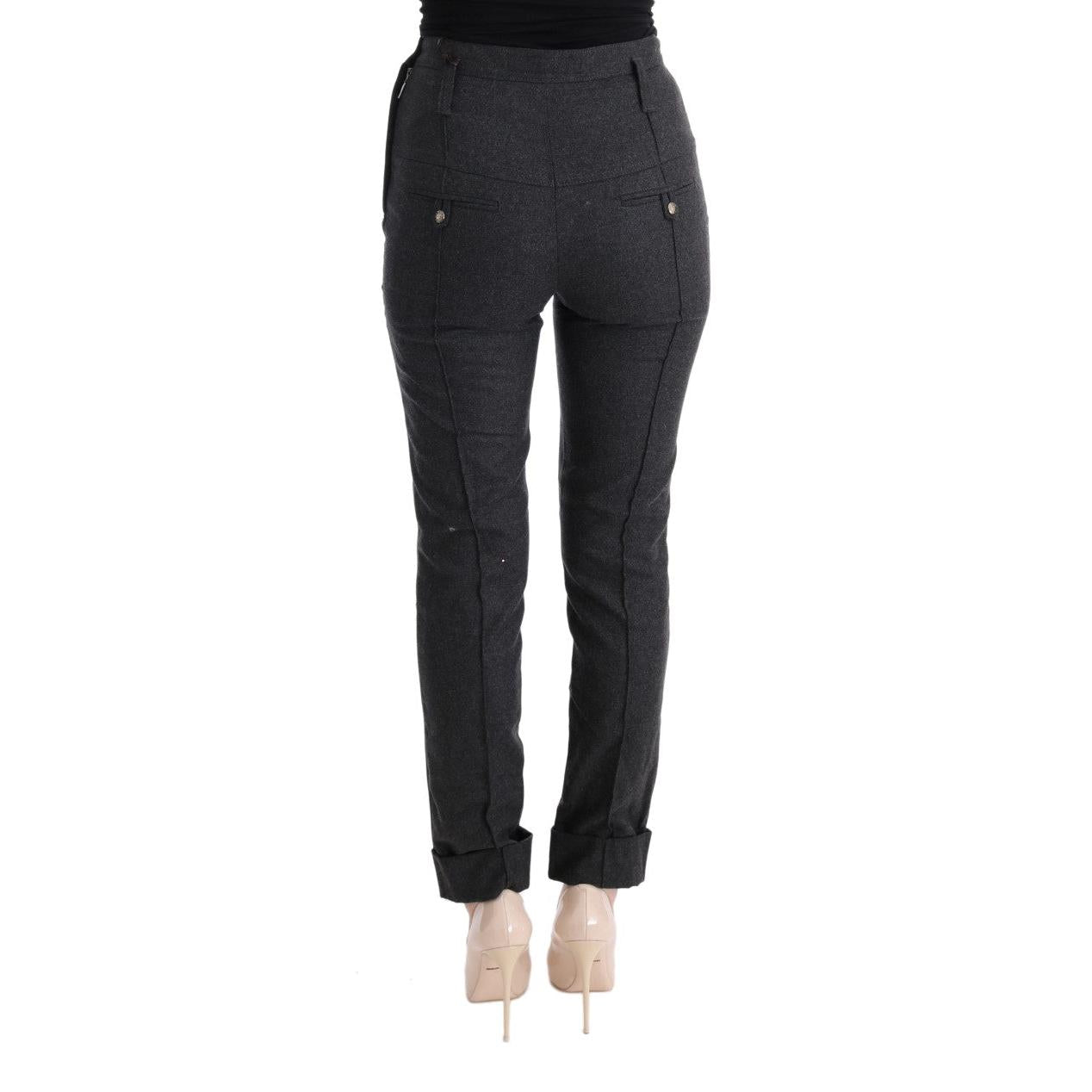 Ermanno Scervino Gray Virgin Wool Skinny Casual Pants