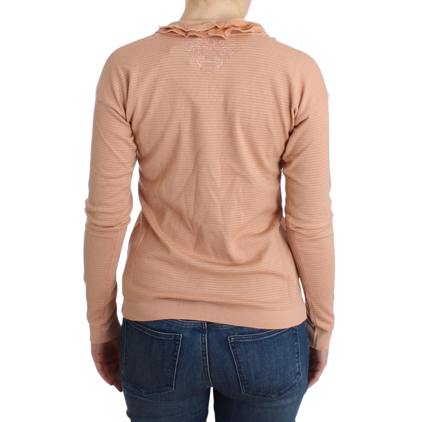 Ermanno Scervino Orange Wool Blend Striped Long Sleeve Top