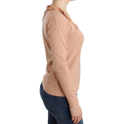 Ermanno Scervino Orange Wool Blend Striped Long Sleeve Top