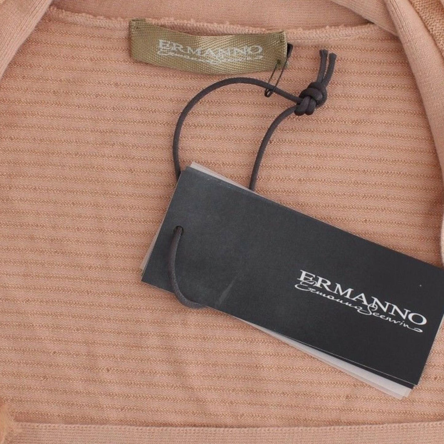 Ermanno Scervino Orange Wool Blend Striped Long Sleeve Top