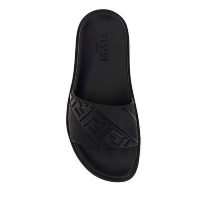 Fendi Black Rubber Sandals
