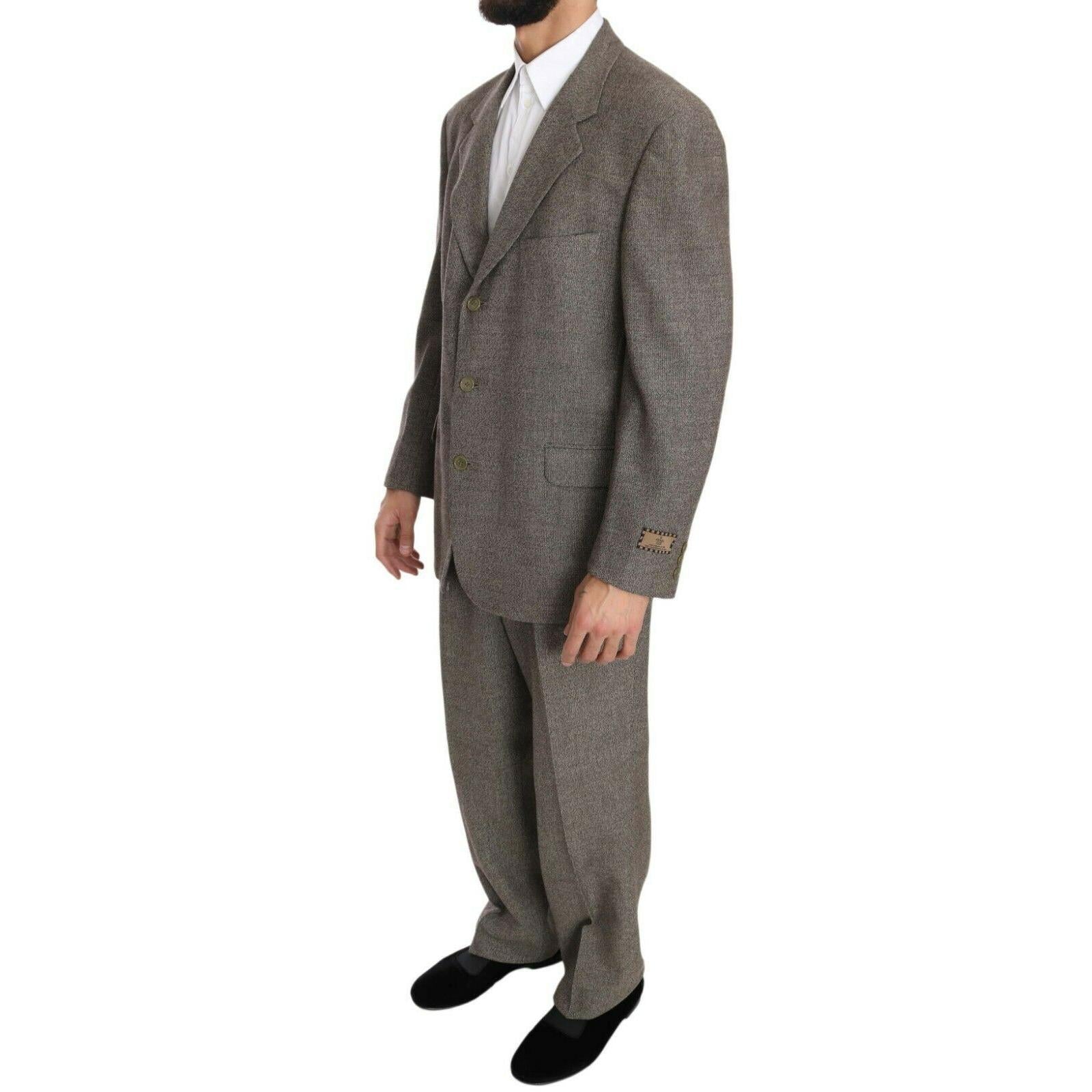 Fendi Brown Wool Regular Single Breasted Suit