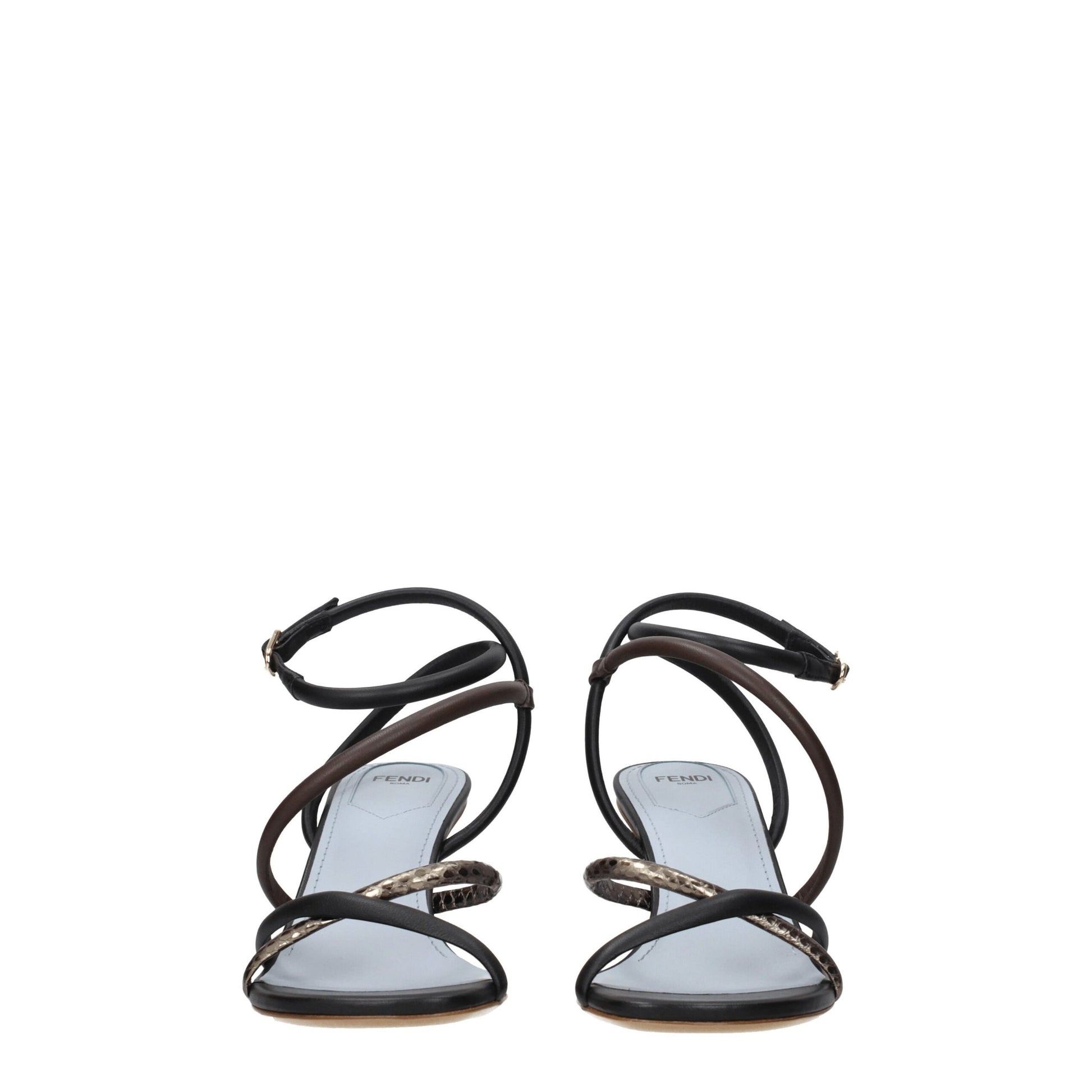 Fendi Multicolor Leather Flat Sandals