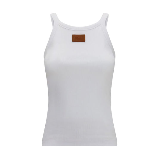 Fendi White Cotton Tank Tops