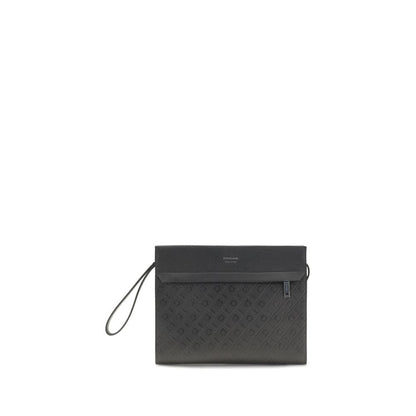 Ferragamo Black Calf Leather Bos Taurus Handbag