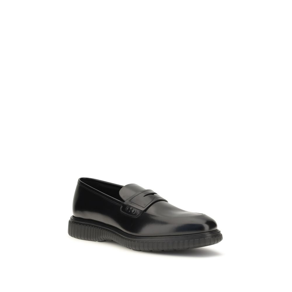 Ferragamo 796980004 sorte loafers i kalvelæder