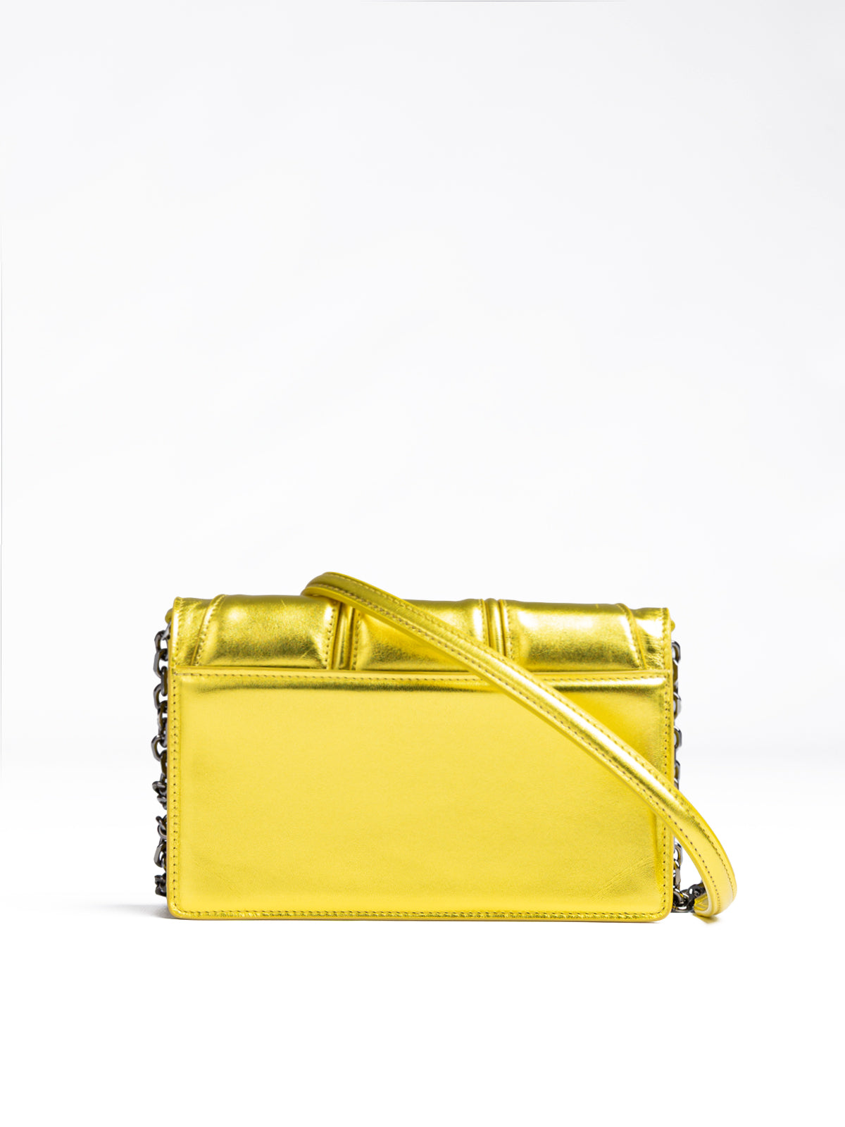 Ferrari Metal Yellow GT patent leather bag with chain