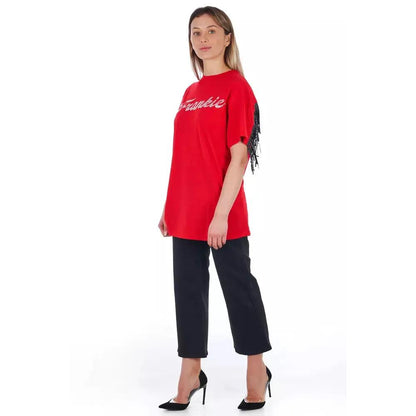 Frankie Morello Black Cotton Women Cropped Trouser