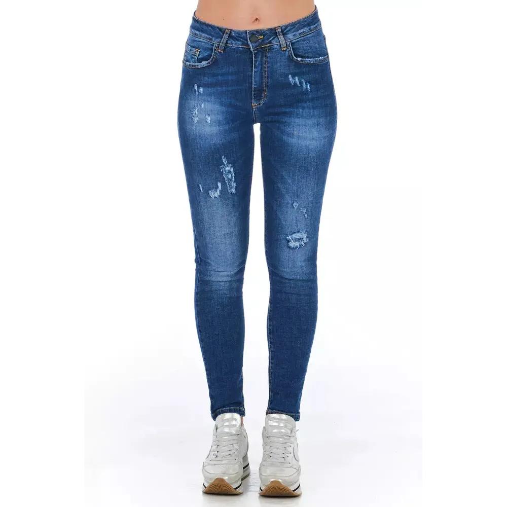 Frankie Morello Blue Other Fibres Women Jeans