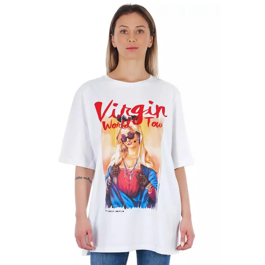 Frankie Morello White Cotton Women T-Shirt