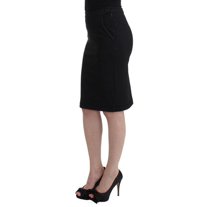 GF Ferre Black Straight Pencil Skirt