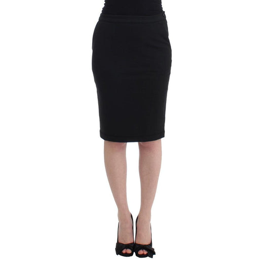 GF Ferre Black Straight Pencil Skirt