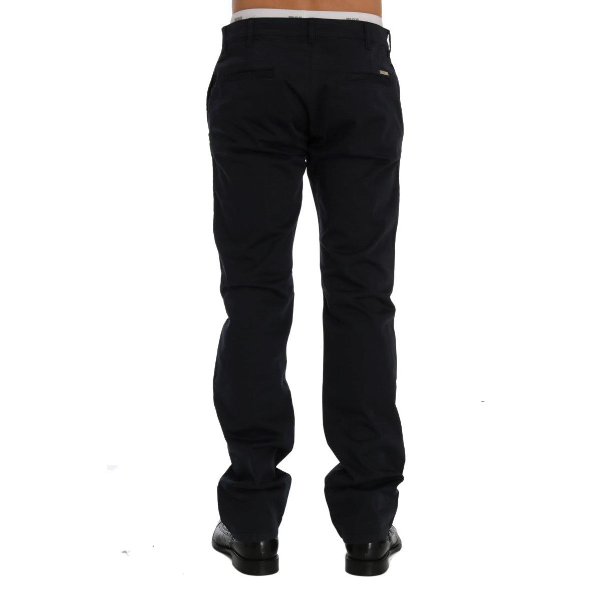 GF Ferre Blue Cotton Stretch Chinos Pants