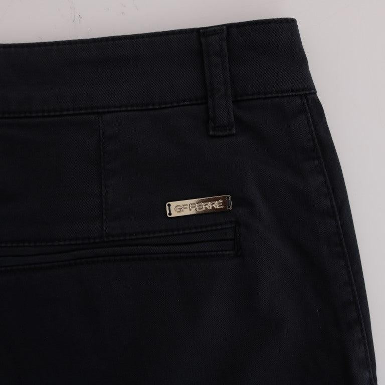 GF Ferre Blue Cotton Stretch Chinos Pants