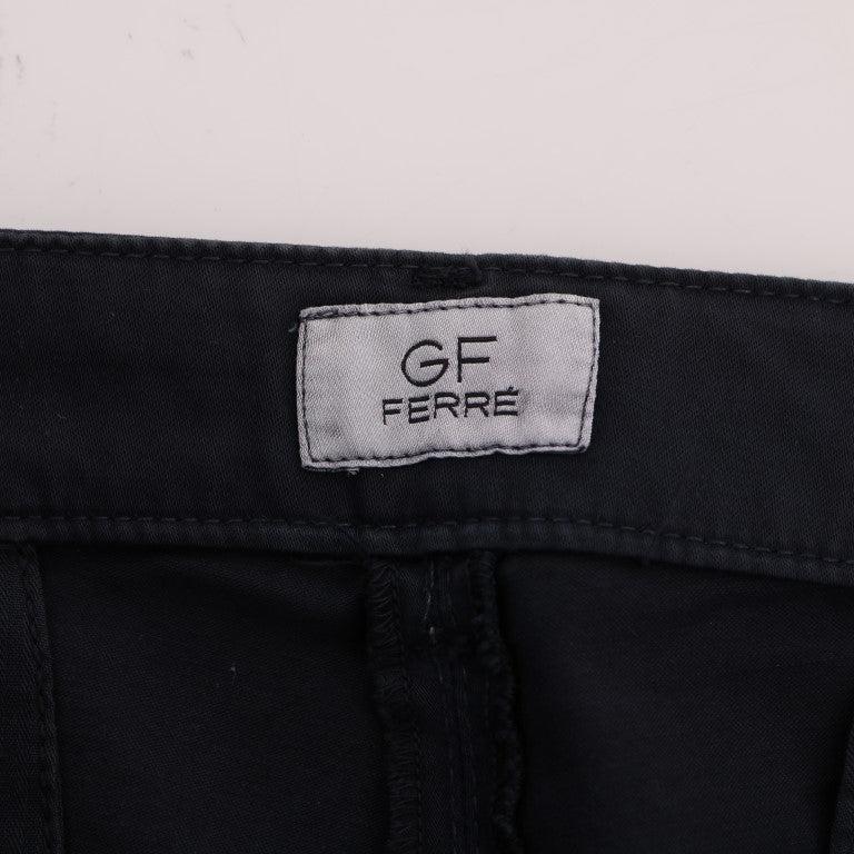 GF Ferre Blue Cotton Stretch Chinos Pants