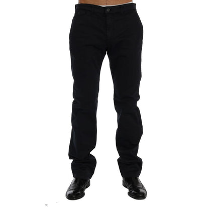 GF Ferre Blue Cotton Stretch Chinos Pants