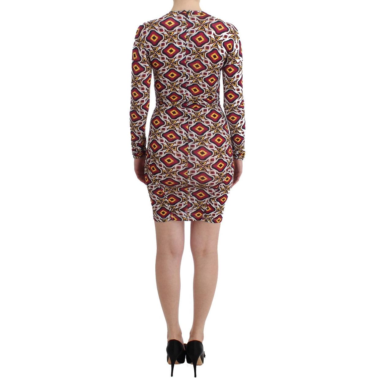 GF Ferre Multicolor Longsleeved Viscose Shift Dress