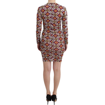 GF Ferre Multicolor Longsleeved Viscose Shift Dress