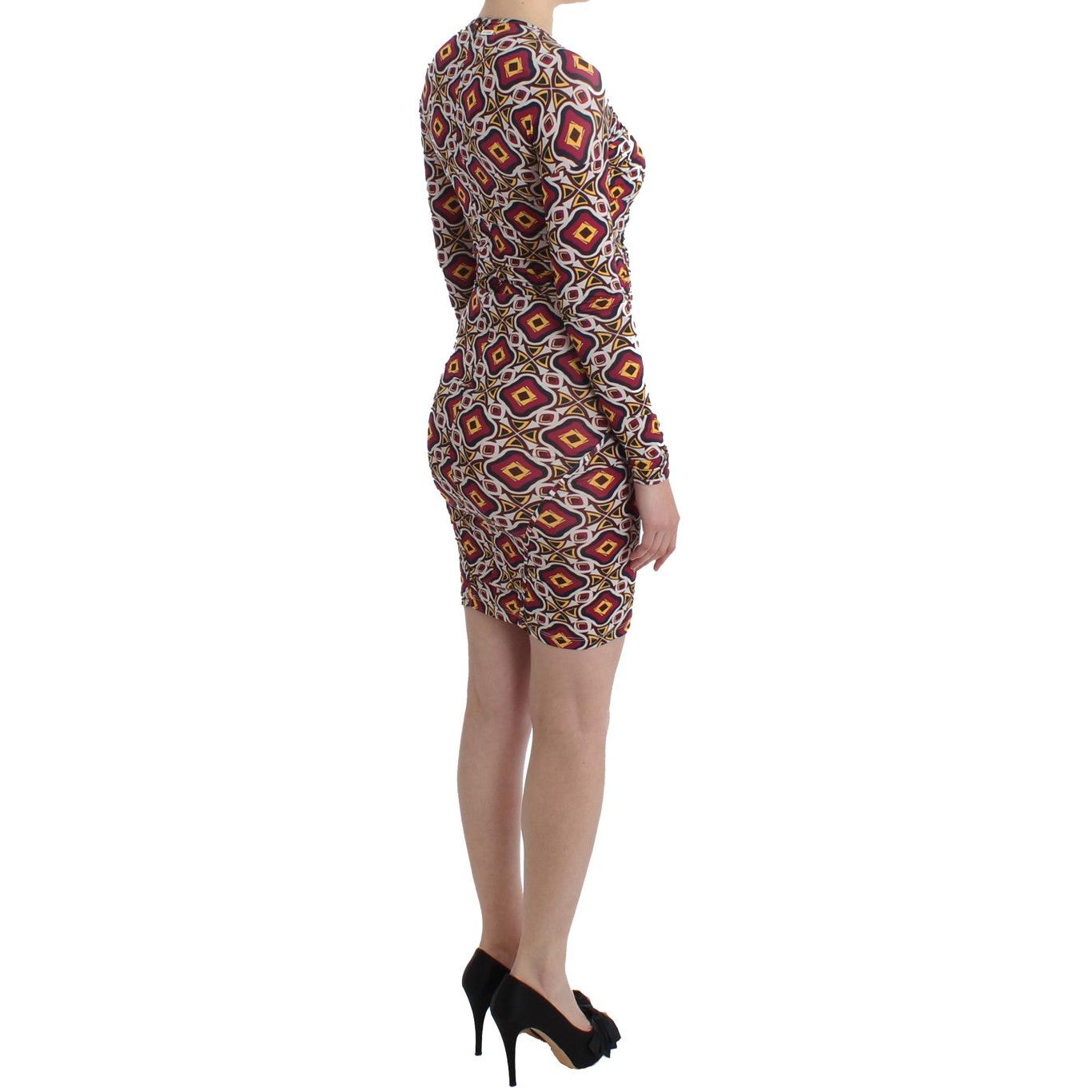 GF Ferre Multicolor Longsleeved Viscose Shift Dress