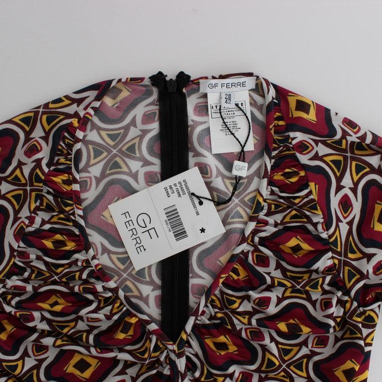GF Ferre Multicolor Longsleeved Viscose Shift Dress