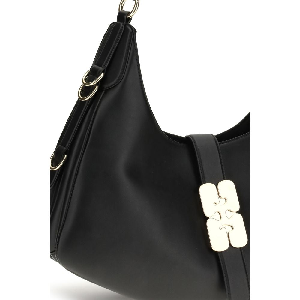 Ganni Black Calf Leather Bos Taurus Shoulder Bag