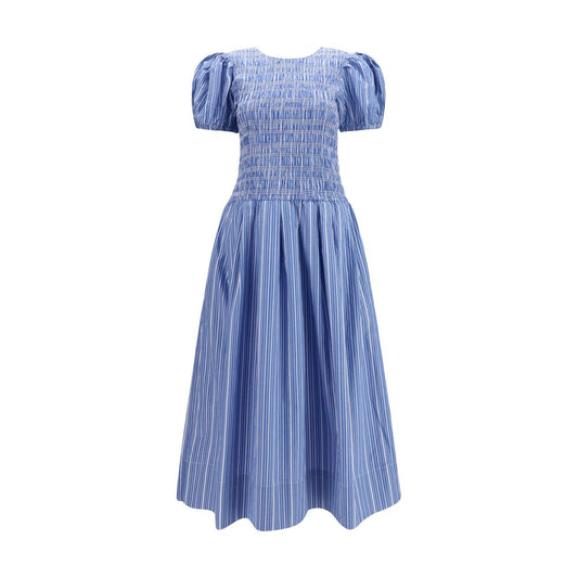 Ganni Blue Cotton Casual Dress