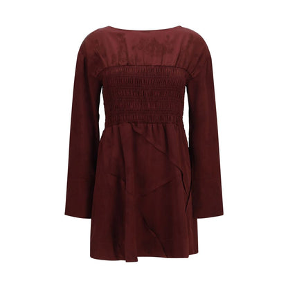 Ganni Bordeaux Acetate Casual Dress