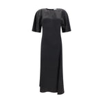 Ganni Satin Long Dress-Modeoutlet