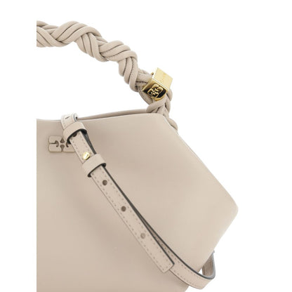 Ganni White Calf Leather Bos Taurus Handbag