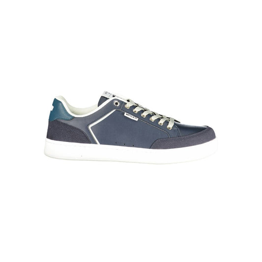 Gas Blue Polyurethane Men Sneaker