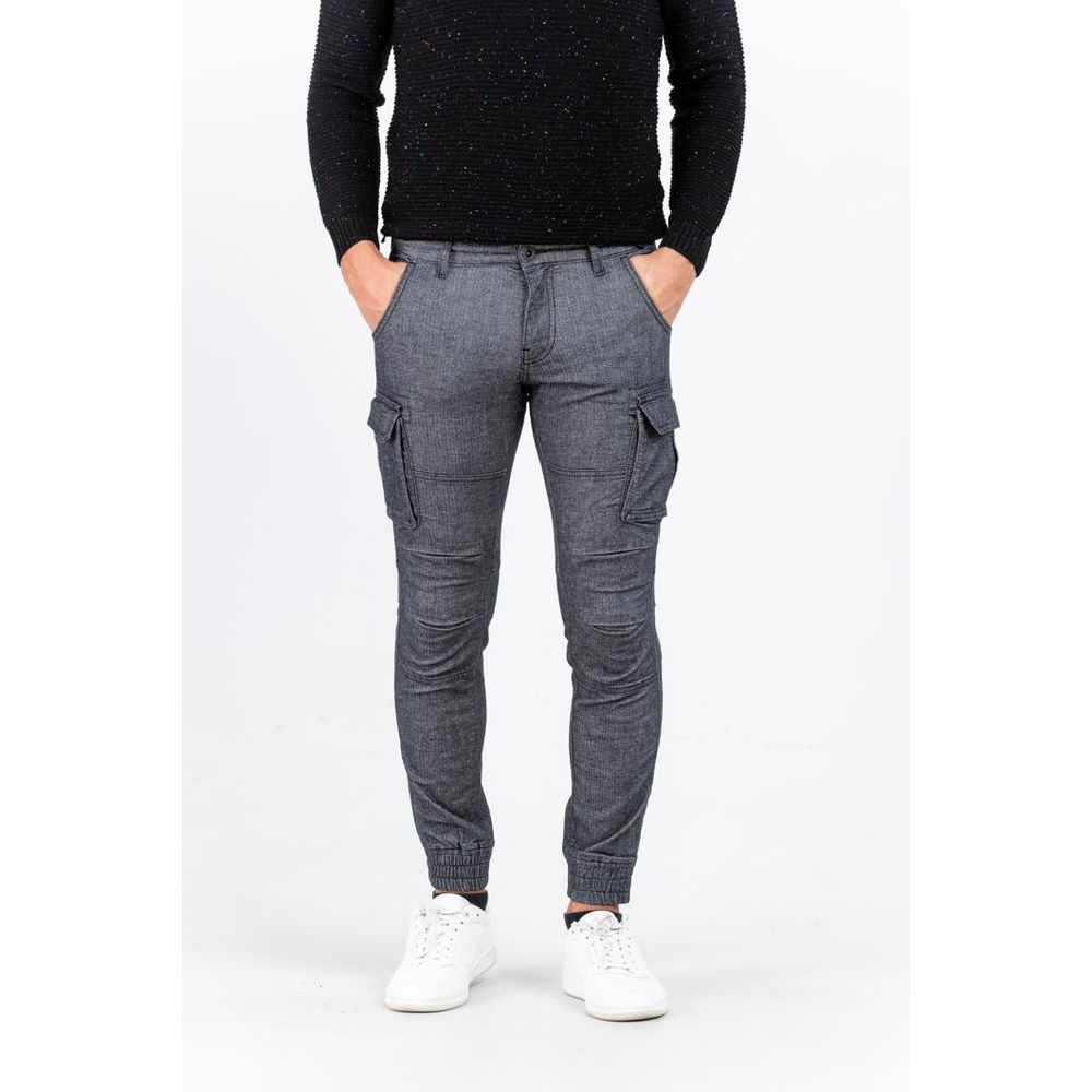 Gas Gray Cotton Cargo Pants
