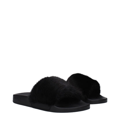 Givenchy Black Cotton Slippers Sandals