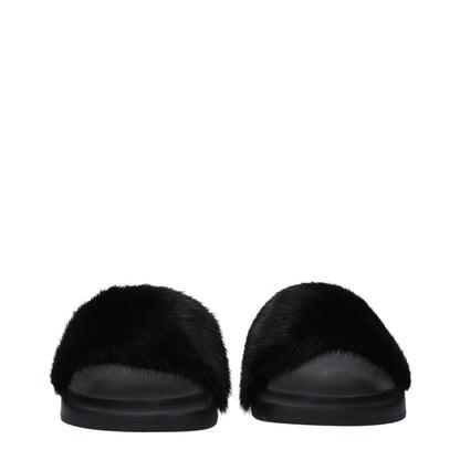 Givenchy Black Cotton Slippers Sandals