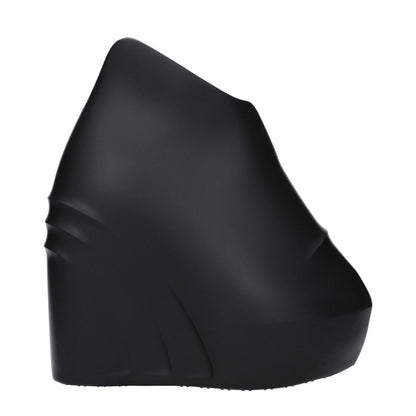 Givenchy Black Cotton Wedges Sandals