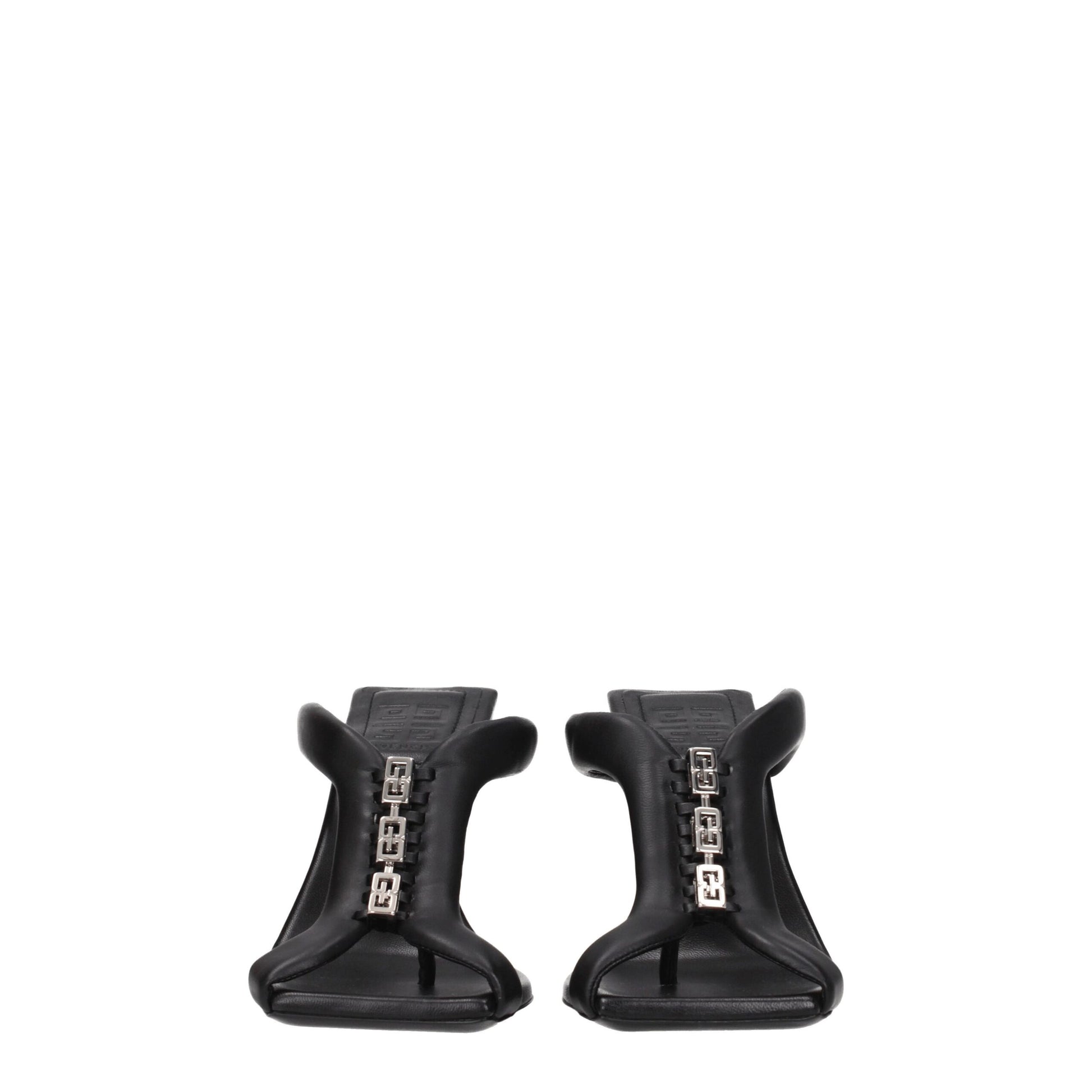 Givenchy Black Leather Stiletto Heels Sandals