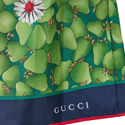 Gucci Green Flower Printed Silk Shorts