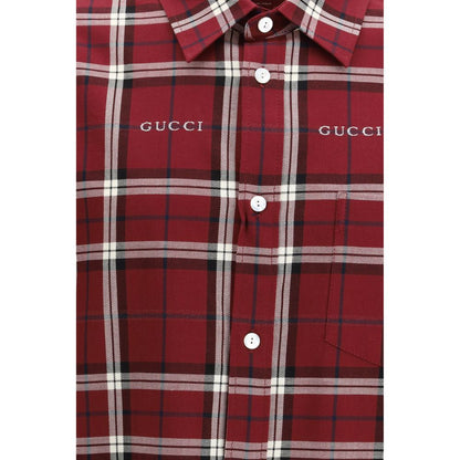 Gucci Red Cotton Pattern Shirt