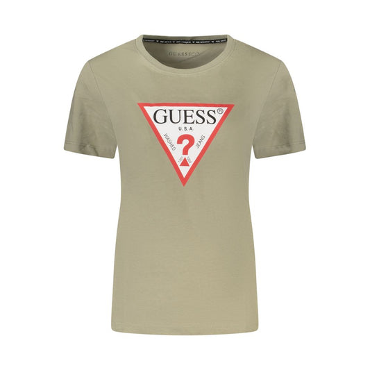 Guess Jeans Green Cotton Tops & T-Shirt