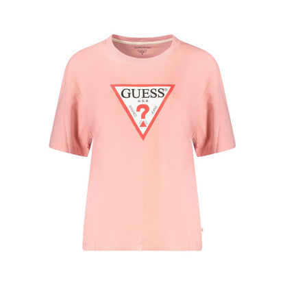 Guess Jeans Pink Cotton Tops & T-Shirt