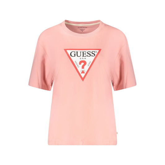 Guess Jeans Pink Cotton Tops & T-Shirt