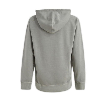 Hugo Boss Grey Cotton Logo Details Hooded Sweatshirt