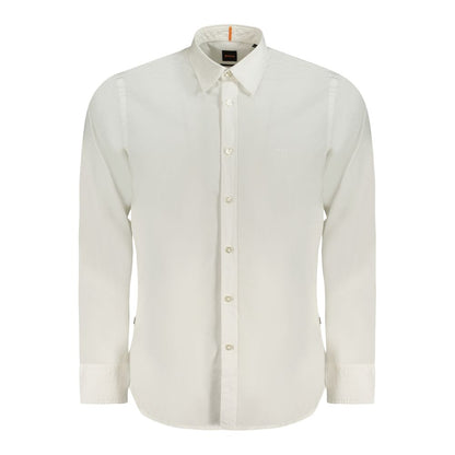 Hugo Boss White Cotton Men Shirt