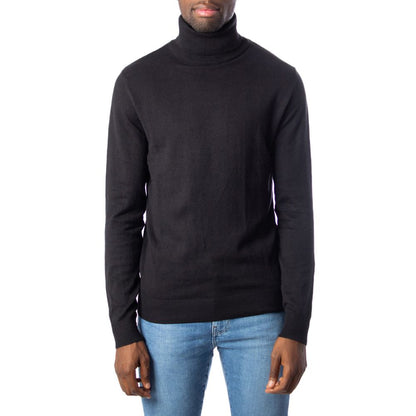 Jack Jones Black Cotton Turtleneck