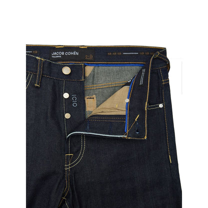 Jacob Cohen Blue Polyester Tapered Jean