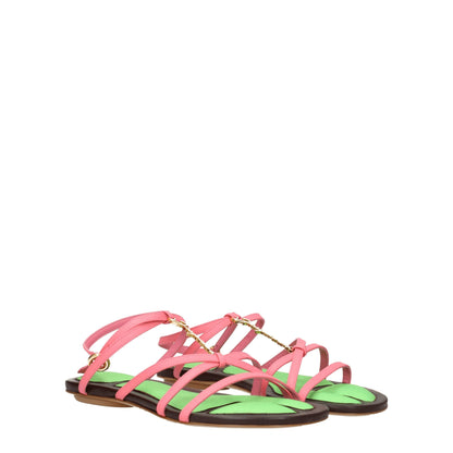 Jacquemus Pink Leather Flat Sandals