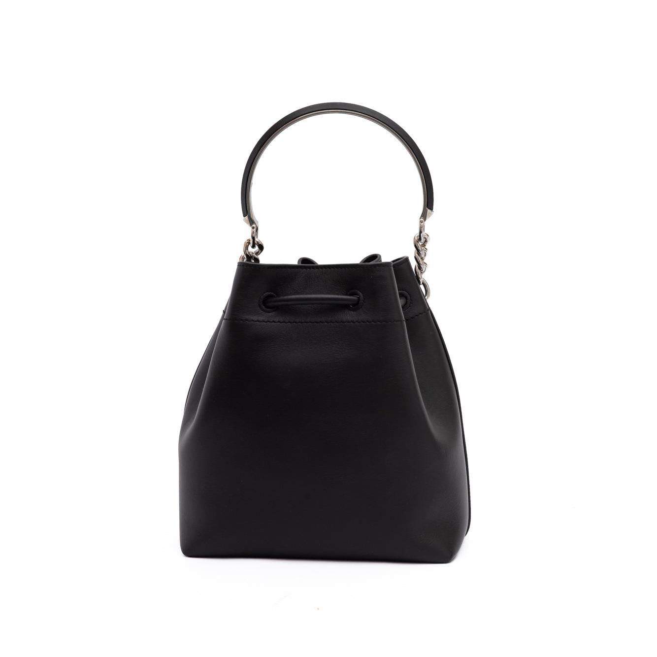 Jimmy Choo Black Bon Bon Leather Bucket