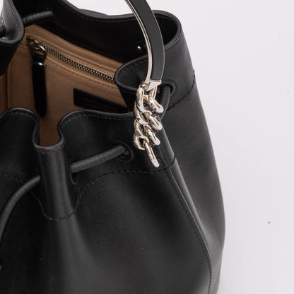 Jimmy Choo Black Bon Bon Leather Bucket